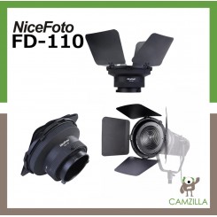 NiceFoto FD-110 Focus Adjuster Bowens Mount Floodlight 45° Spotlight 17° For Studio Flash Lighting LED Strobe Photo Equipment